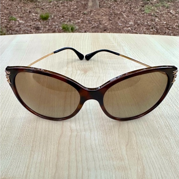 VERSACE sunglasses for women NIB with case Havana & gold cateye LUXURY GLAMOUR main image 8